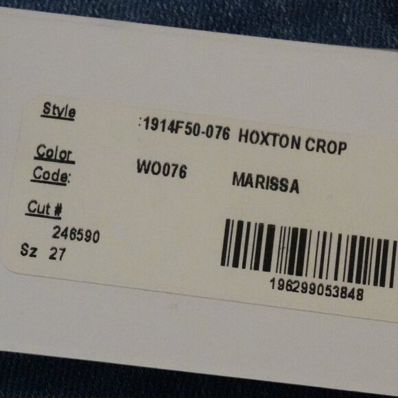 NWT, Paige, Hoxton Crop, Skinny Cropped Jeans, Marissa, Blue, Medium Wash - Picture 7 of 9